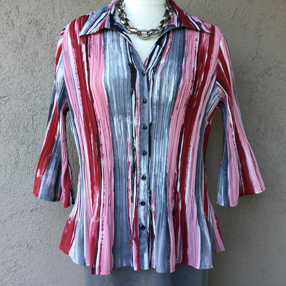 NWOT Crinkle Accordion Blouse by DRESS BARN!