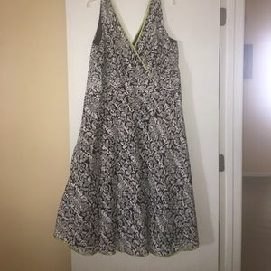 Brown and White Dress