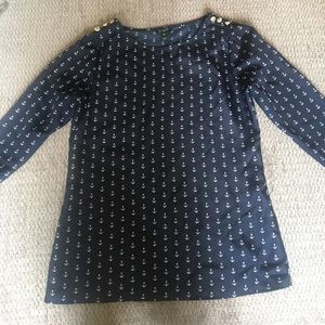 Quarter sleeve blue anchor shirt