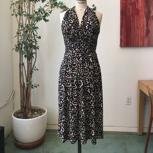 Evan-Picone Black/Tan Abstract Dot Dress