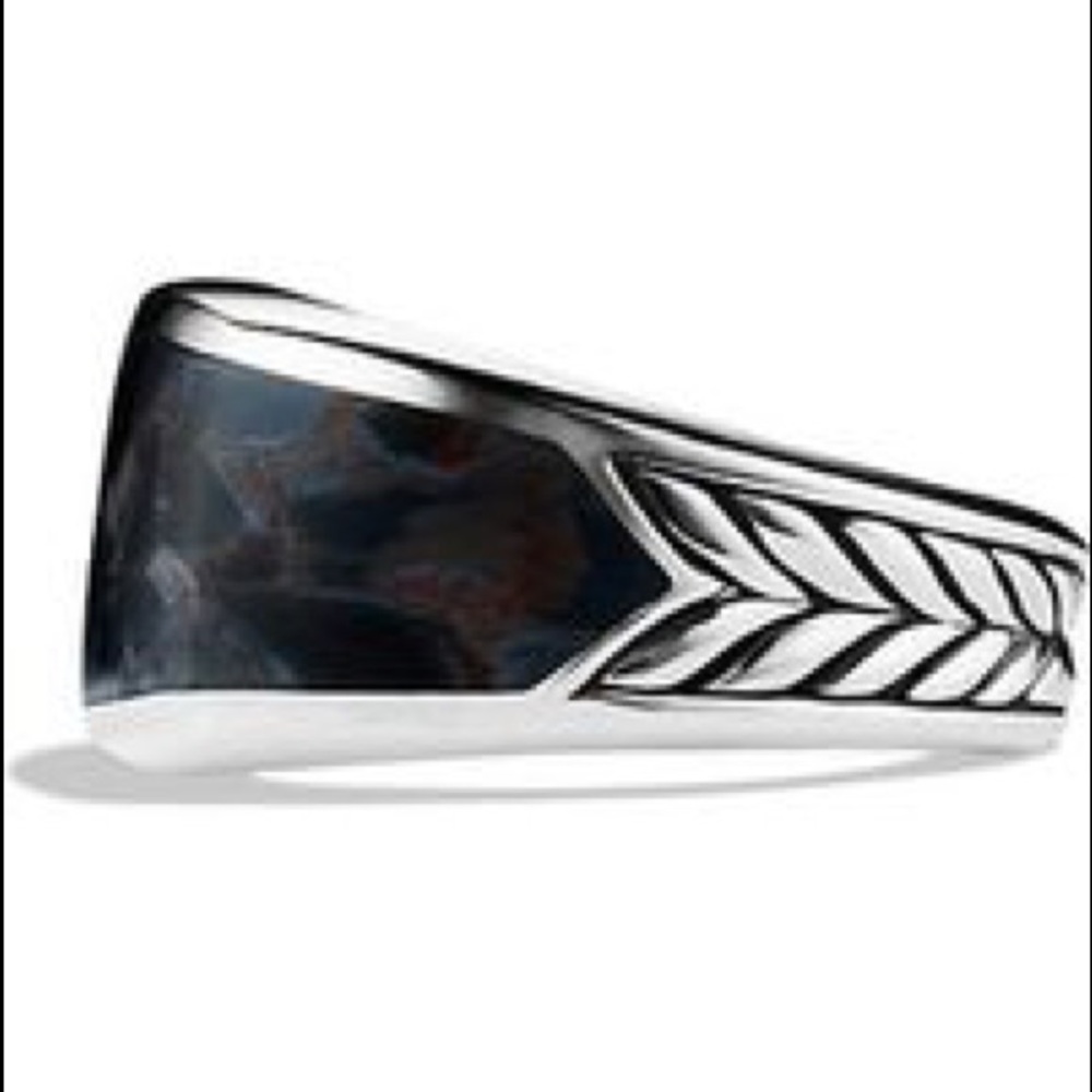David Yurman Ring; 3 sided w/Pietersite; Size 12;