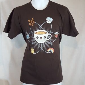 Coffee cup art Brown large t shirt