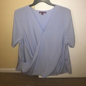 Blue Wrap Blouse