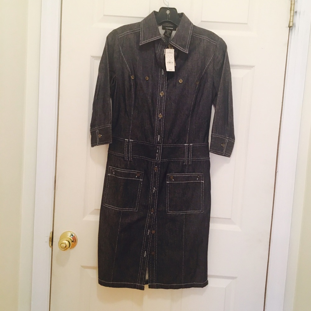 Sale❗️Express Denim Dress❗️Quarter-Sleeve❗️