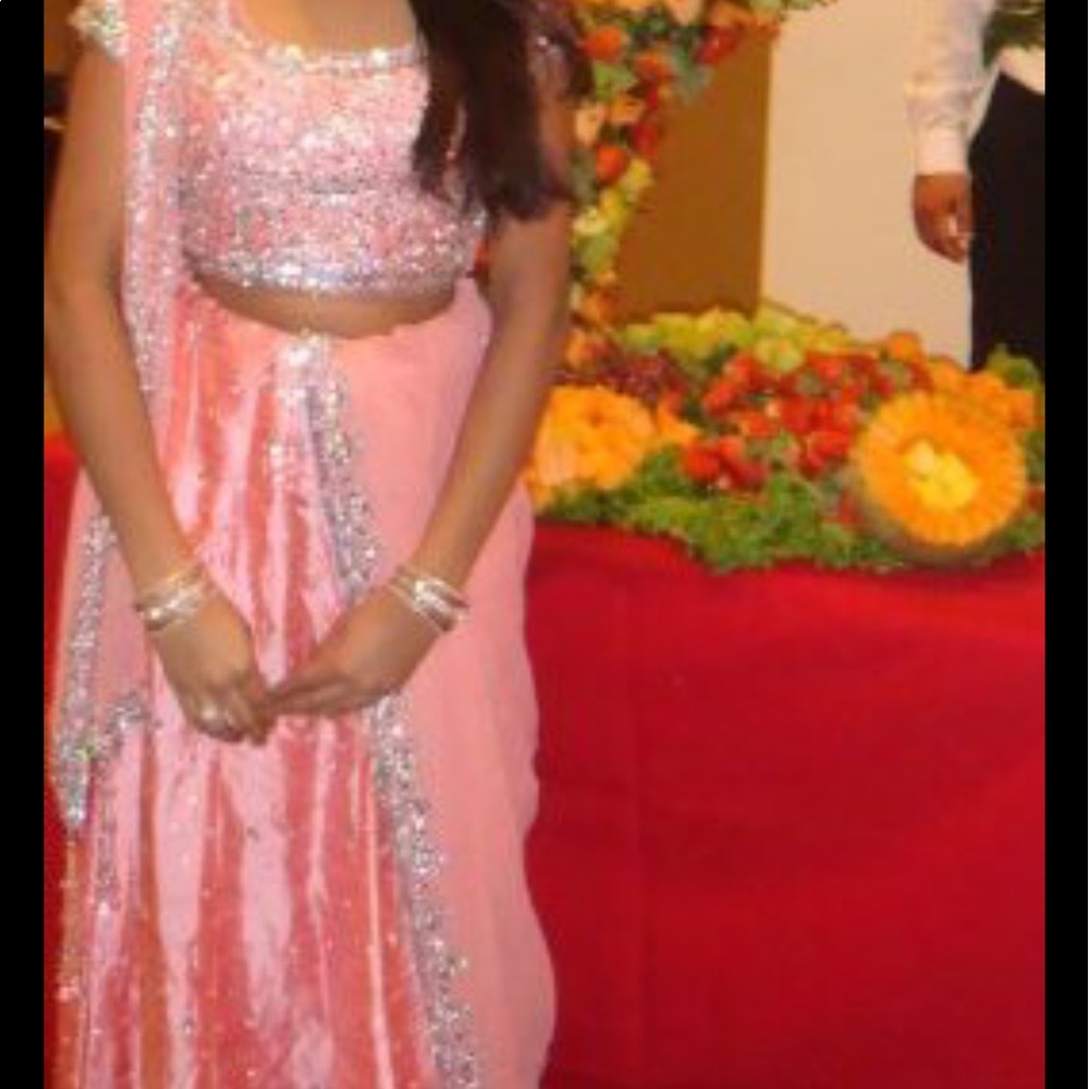 Light Pink heavy lengha choli Indian dress