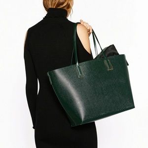 Zara hunter green tote