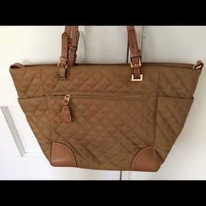MZ Wallace Bags - Mz Wallace Tan Tote with leather handles & trim MZ Wallace Bags - Mz Wallace Tan Tote with leather handles & trim