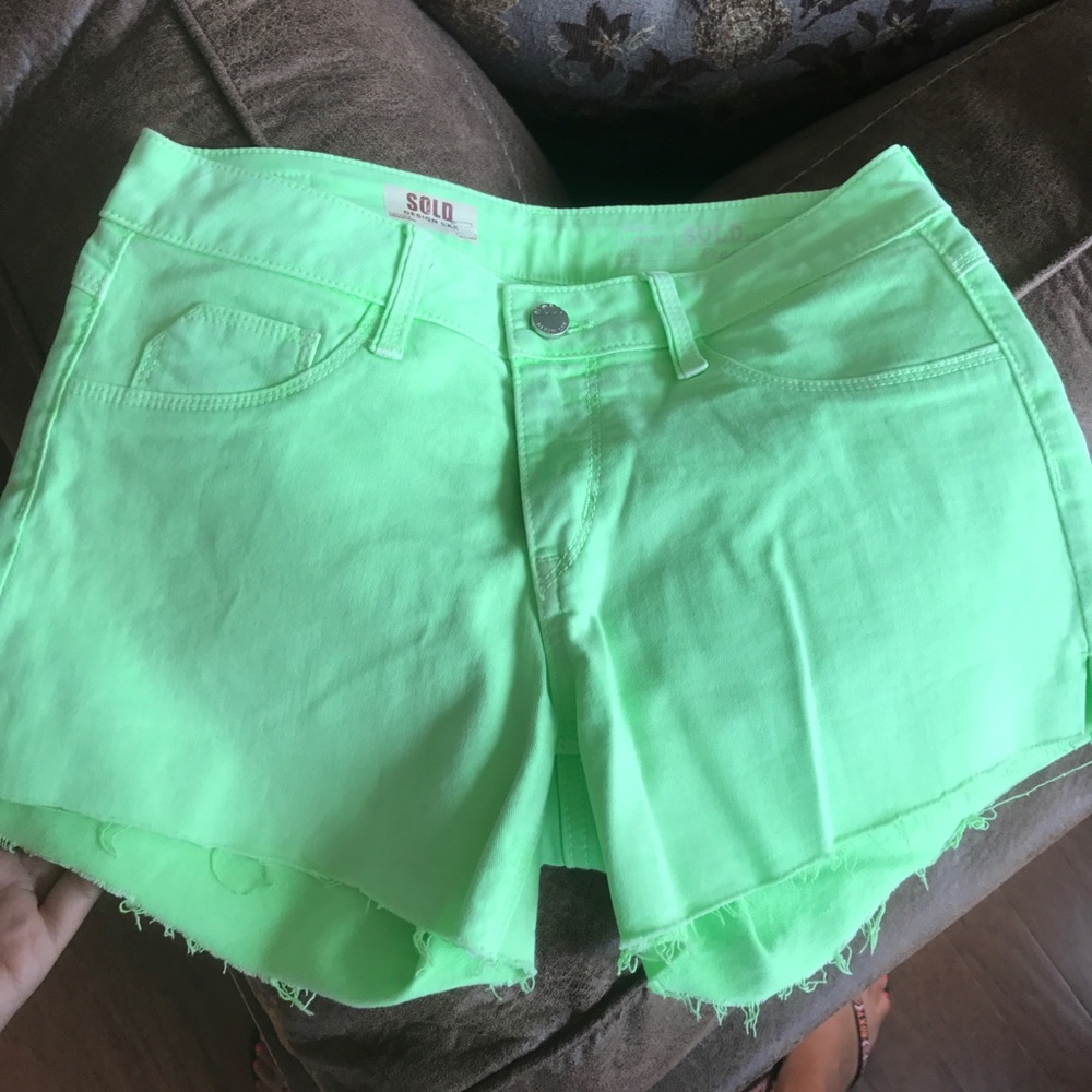 Sold design lab neon green jean shorts