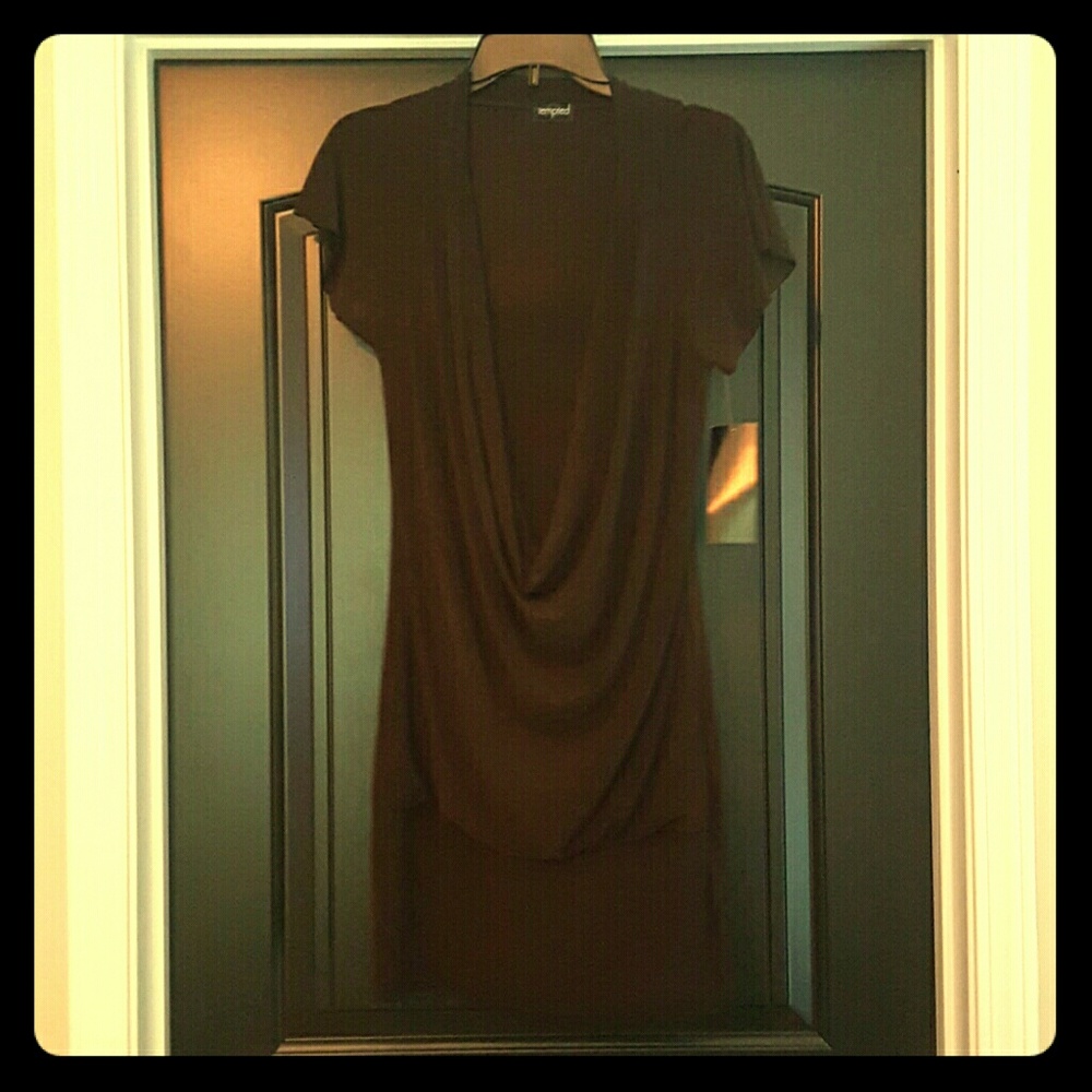 Brown form fitting dress