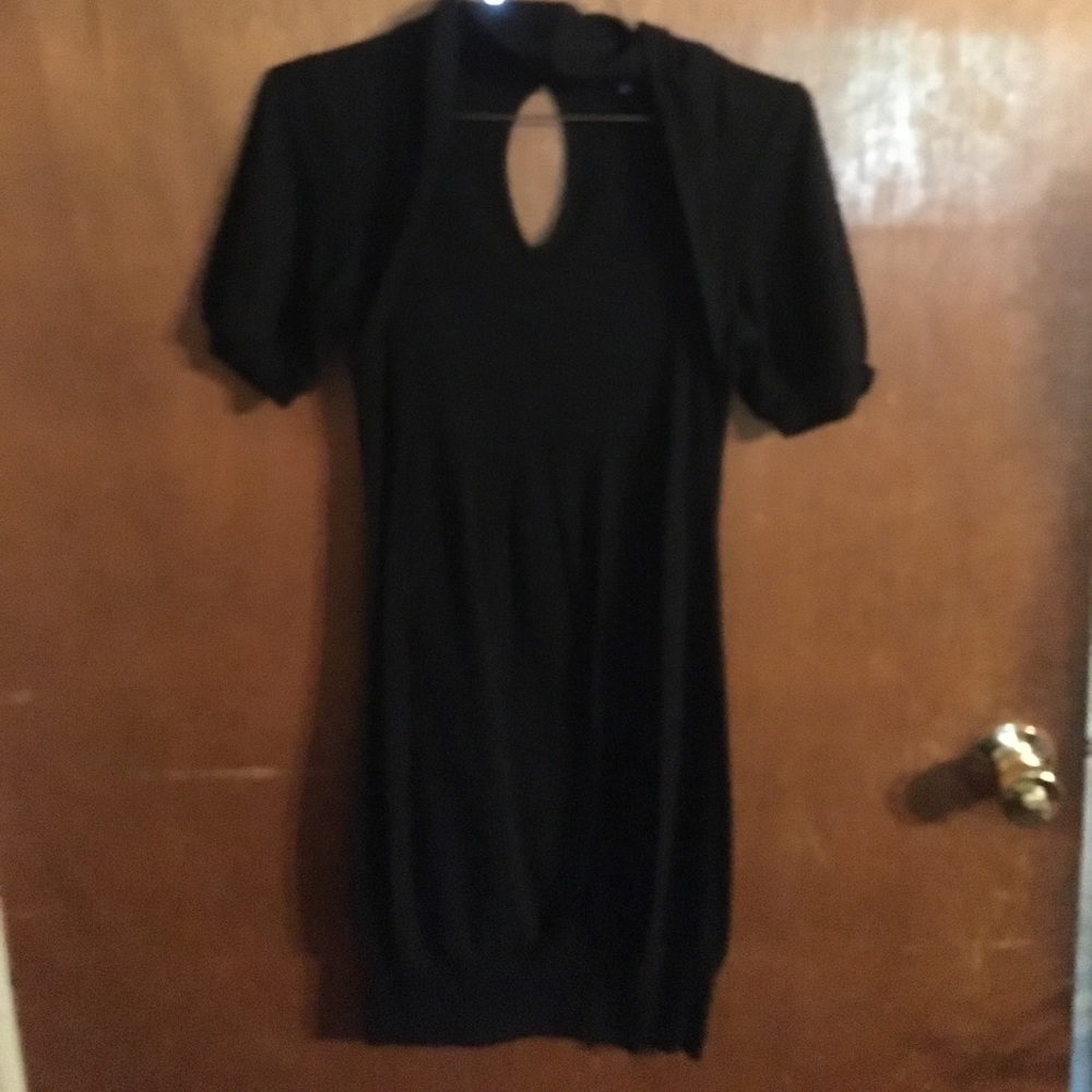 Black mini dress with keyhole back