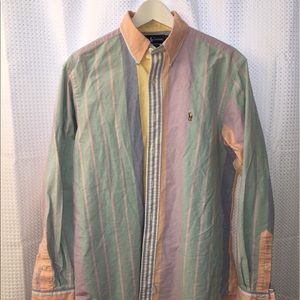 Color stripped/blocked pastel oxford