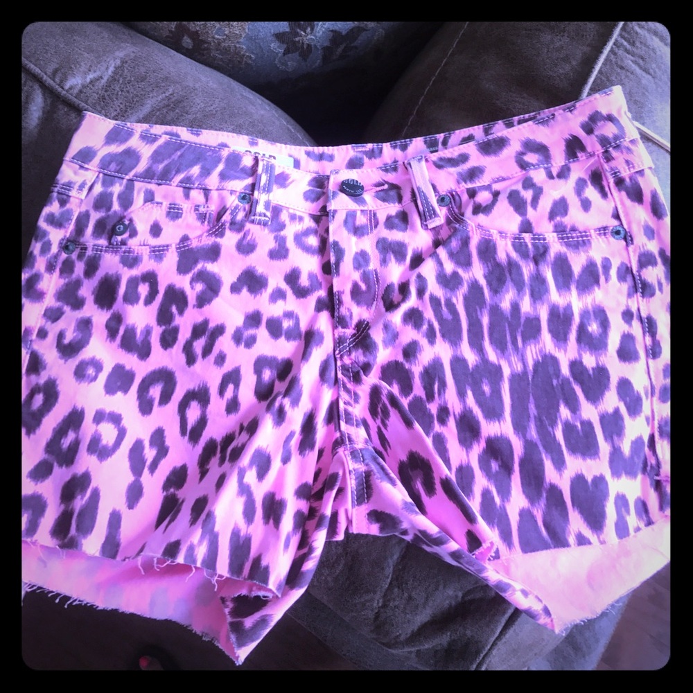 Sold design lab animal print neon shorts new sexy