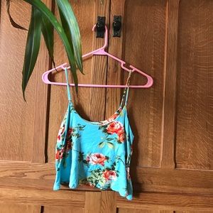 Tropical Flower Tank Crop Top