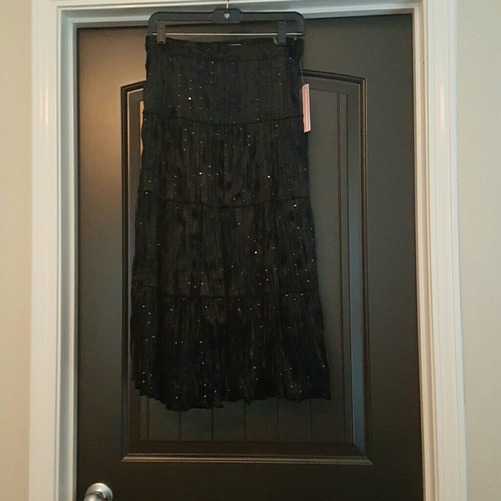 Long Boho Skirt with Sequins