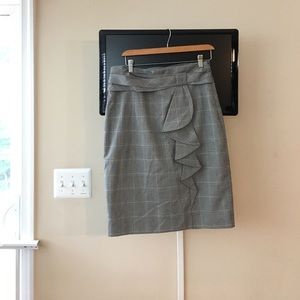 Plaid Skirt with ruffled accent
