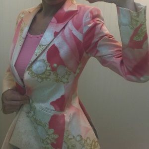 Roberto Cavalli Floral/Jewel/ Print Blazer Jacket