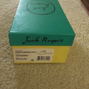 Jack Rogers silver sparkle Georgica flip flops