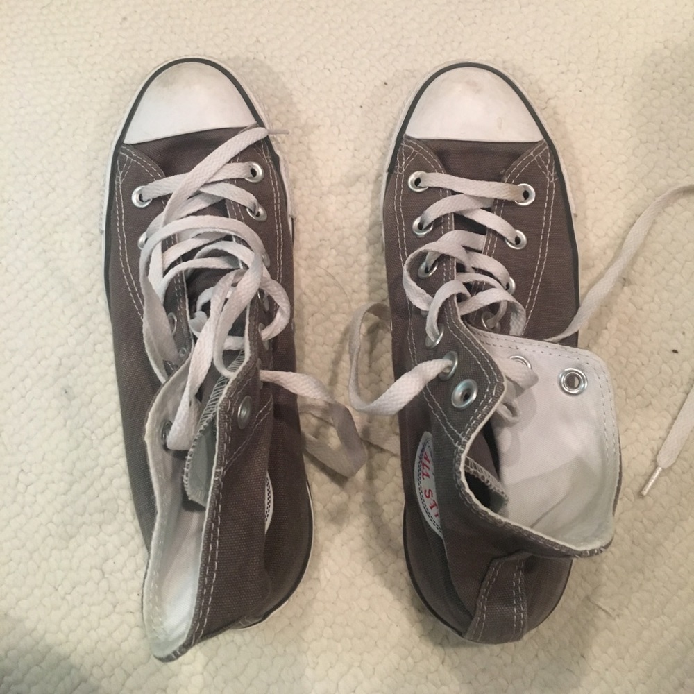 Grey high top converse size 8