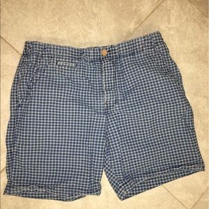 Plaid blue ivory shorts