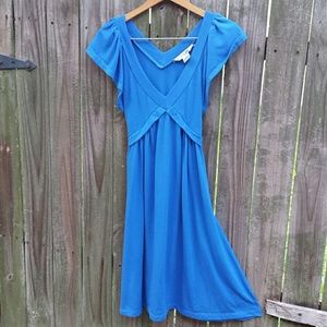 Sold- Blue V Neck Dress