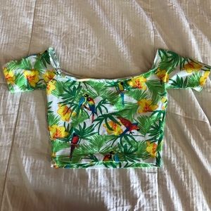Tropical off the shoulder top