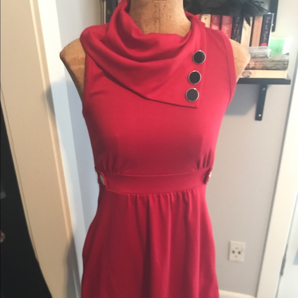 Red Modcloth Coach Tour Mini Dress