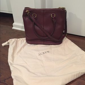 J. Crew leather zipper tote bag