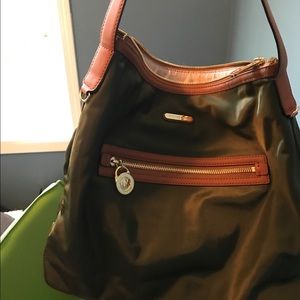 Hunter green MK nylon purse