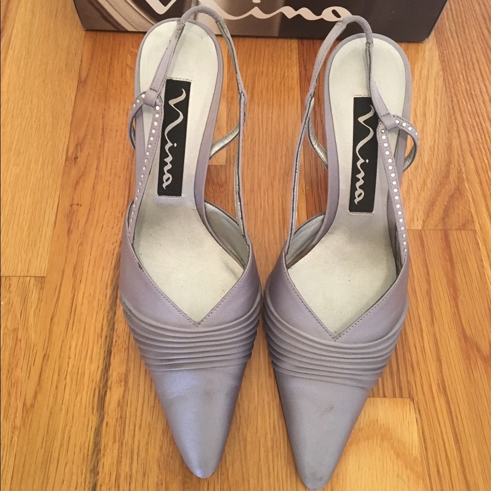 Reduced❗️Nina Ricci Satin Sandals in Silver❗️