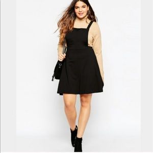 Black asos curve bib dress size 14