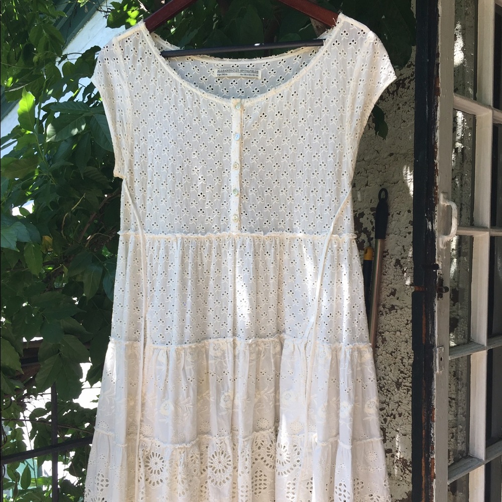All Saints White Tatting Dress. UK 6 / US 2