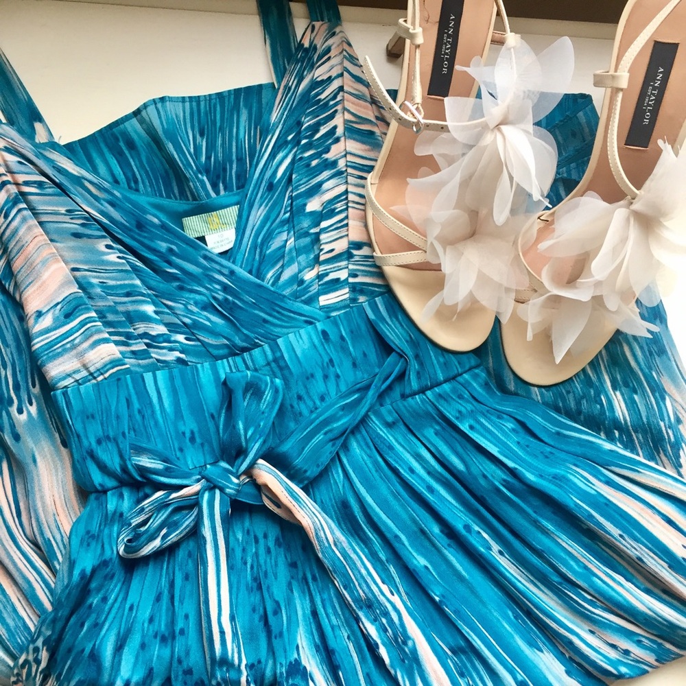 Anthropologie Patterned Silk Dress.