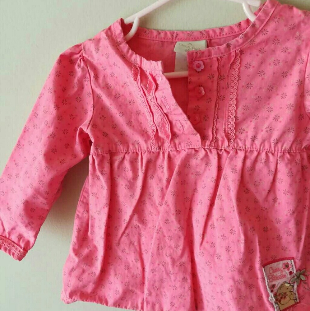 Classic Pooh by Disney pink dressy shirt 18M girl - Picture 2 of 6