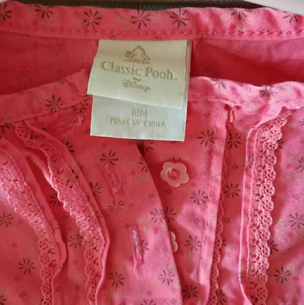 Classic Pooh by Disney pink dressy shirt 18M girl - Picture 4 of 6