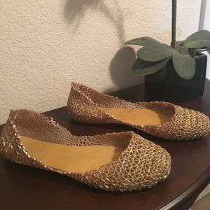 Steve Madden Gold jelly flats