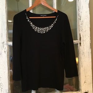 Cable & Gauge black decorative sweater.