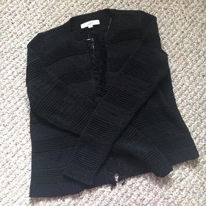 Loft- NWT black fringe cardigan, Size M