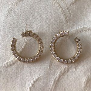 14k gold earrings with cubic zirconia