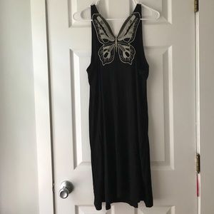 Black Allen B Dress with Butterfly embroidery