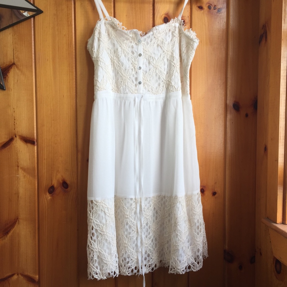 Hem & Thread crochet lace white summer dress