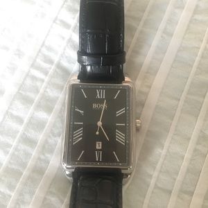 Hugo Boss black leather watch