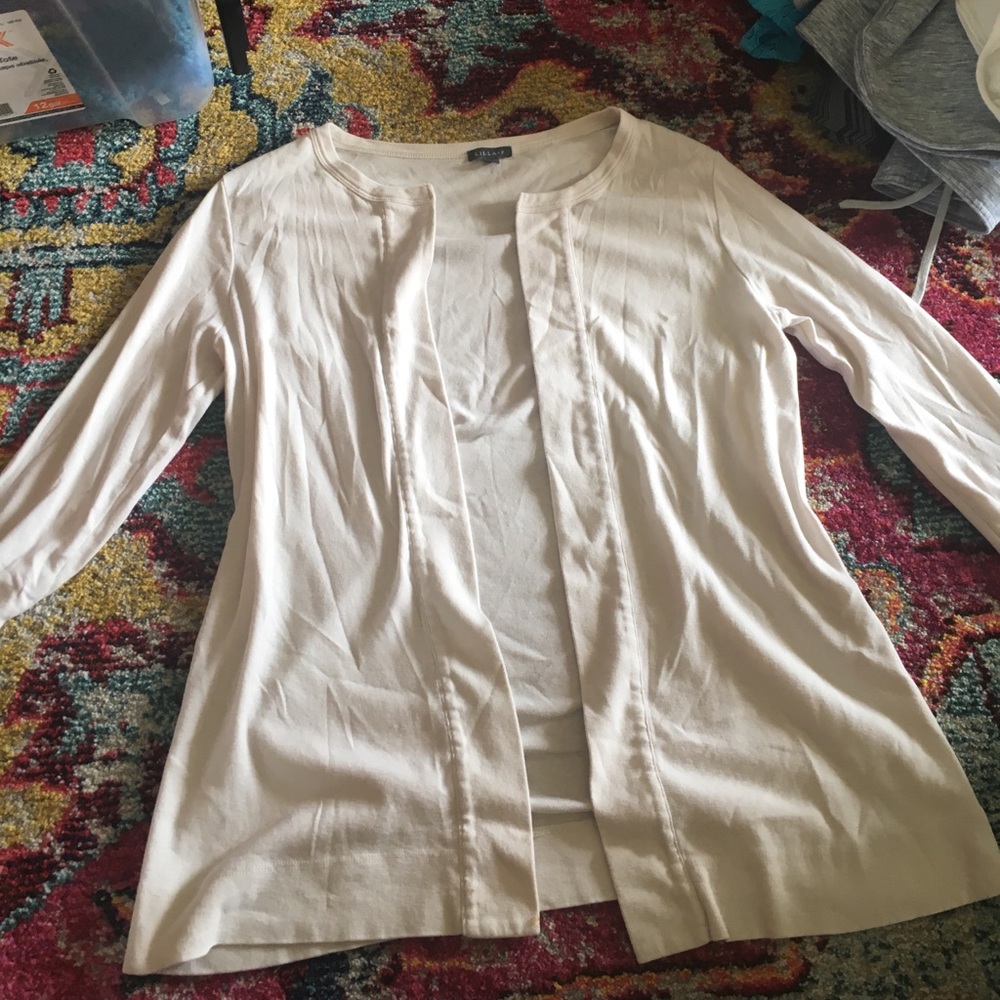 cream cardigan
