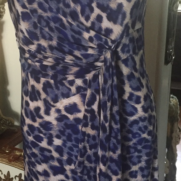 INC International Blue Cheetah Print Dress - Picture 5 of 6