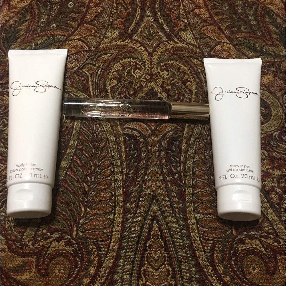 J Simpson body lotion, shower gel and rollerball