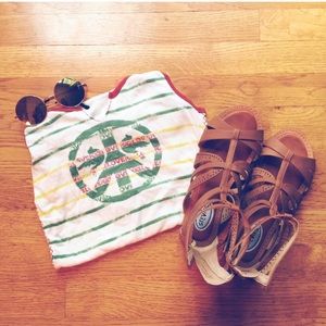 striped peace sign Lucky Brand tank