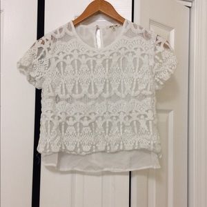 White Lace Detailed Shirt
