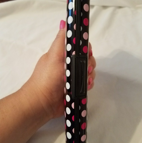 RFID Plastic Hard Case Wallet - Pink/White Dots - Picture 5 of 6