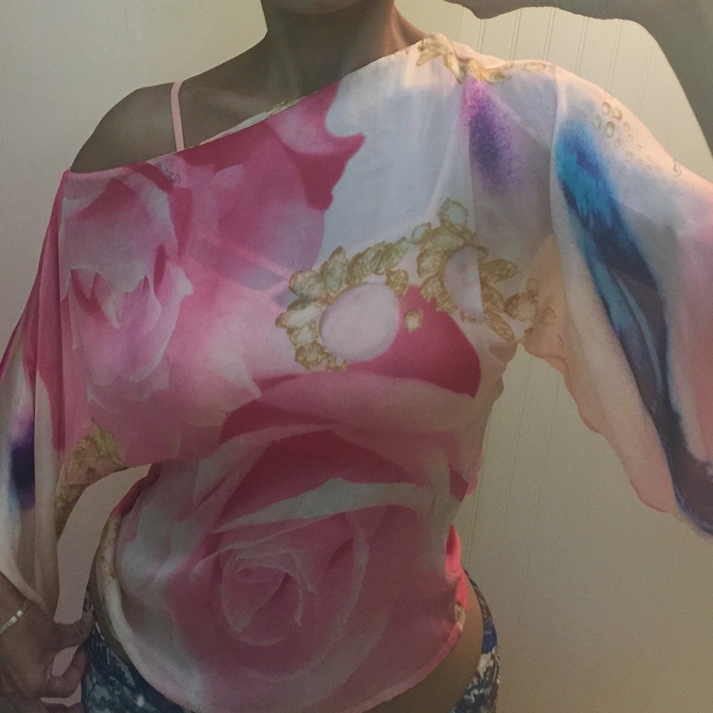 Roberto Cavalli Silk Floral Blouse