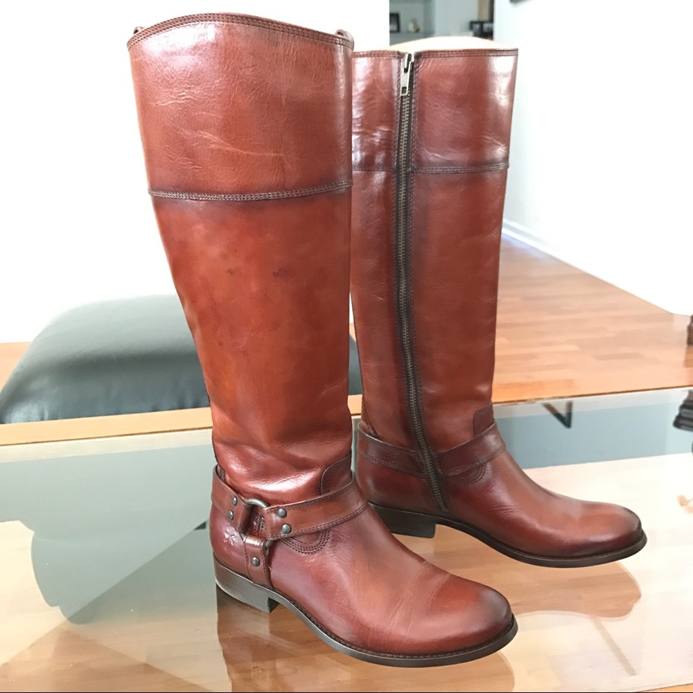 Frye Melissa Harness Inside Zip Boots (Wide Calf)