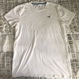 White Hollister Shirt With Blue Logo